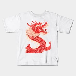 Chinese Dragon 7: Chinese New Year, Year of the Dragon on a light (Kicked Out) background Kids T-Shirt